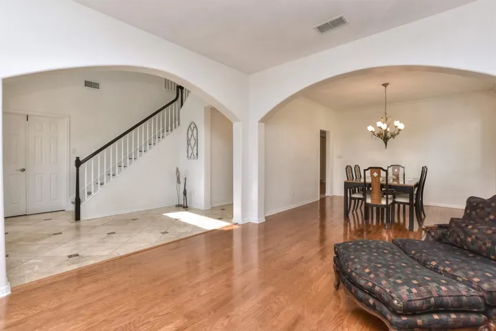 And, after your meal, you simply retire for conversation & dessert in the living area attached to the dining area.  One large room with no division....