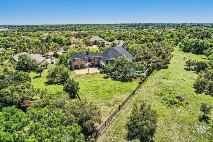 Drone exterior rear side of home