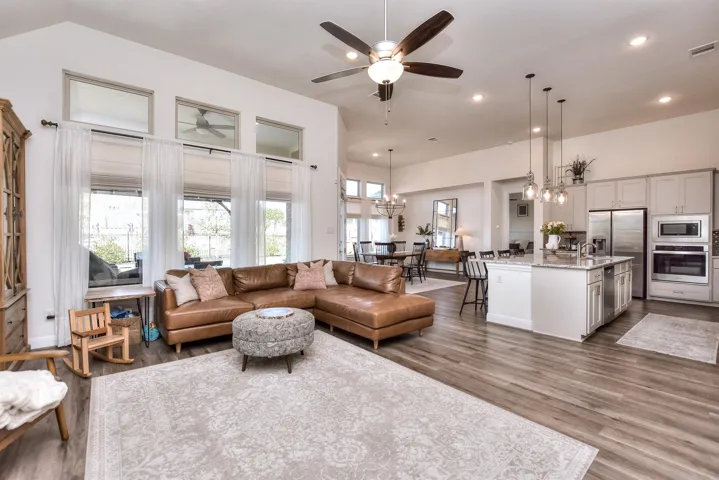 Incredible open floor plan with a wall of windows.