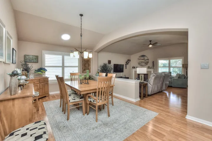 Formal dining with arch that opens to the family room!