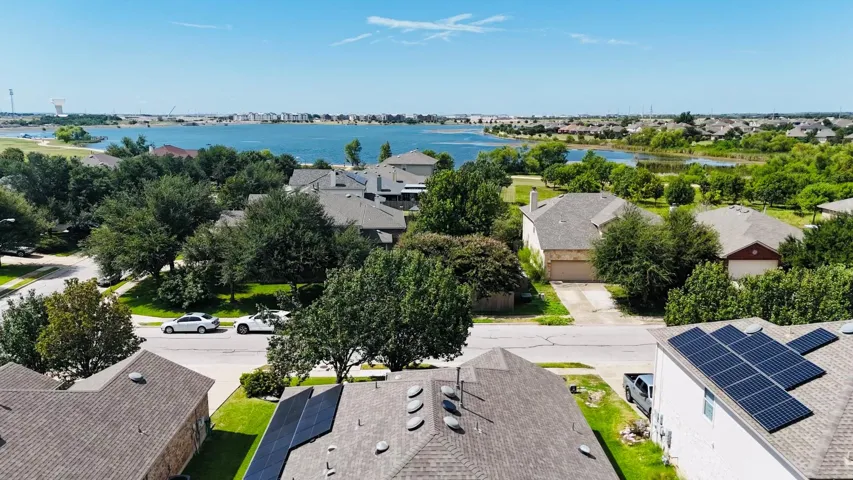 Aerial drone shot showing Lake Pflugerville just 1 block away!