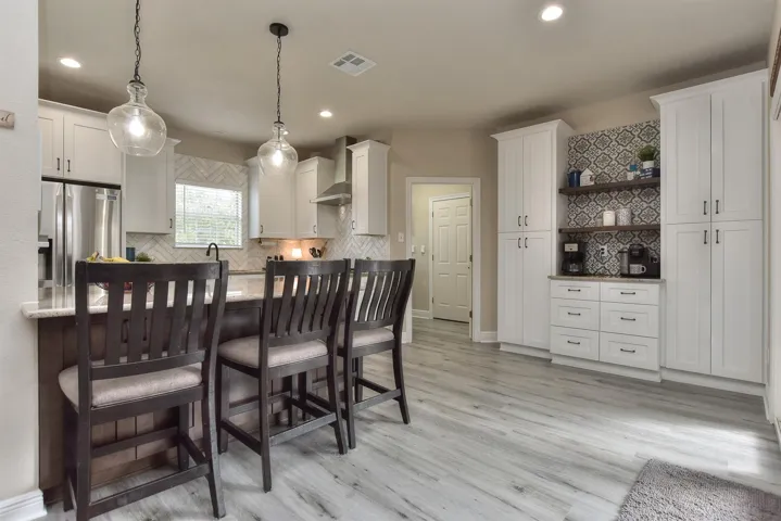 Large spacious granite  island and Bistro coffee bar
