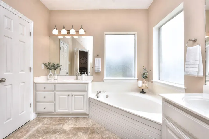 Large soaking tub