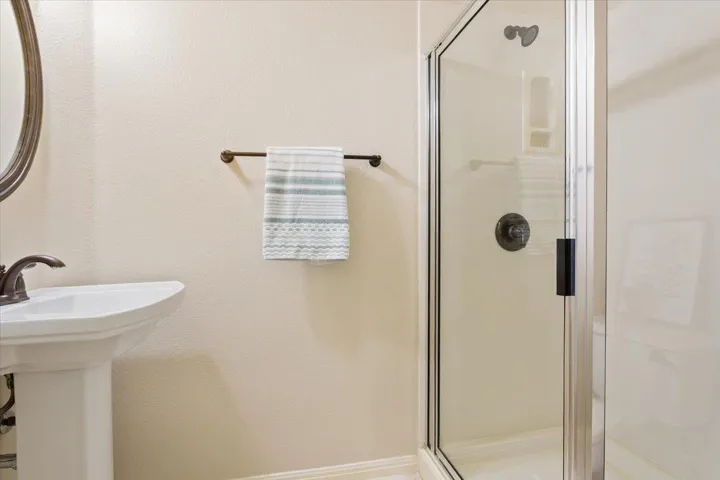 Bathroom with a stall shower