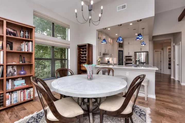 Dining area featuring wood-style flooring