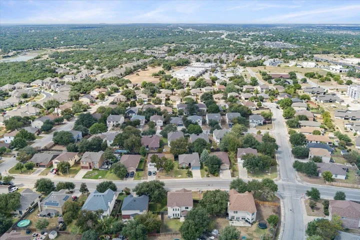 Aerial view of residential area