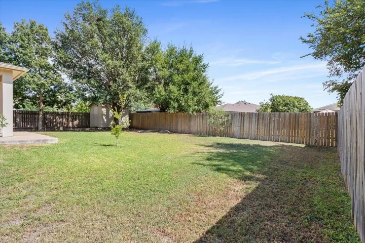 Fenced backyard