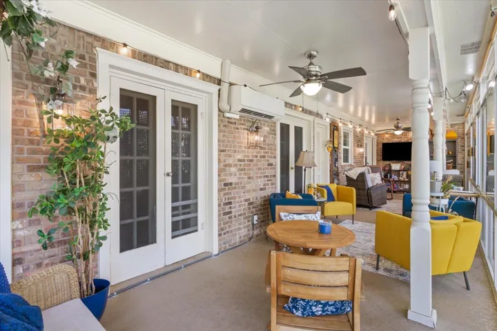 Outdoor living at its finest.  Sellers had this room enclosed with double pane Anderson windows.  This room is heated & cooled with a mini-split and is NOT counted in the square footgage...