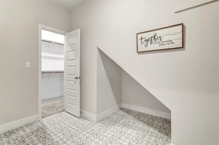 Laundry rooms should be the best.  Enjoy extra space and mosaic tile flooring