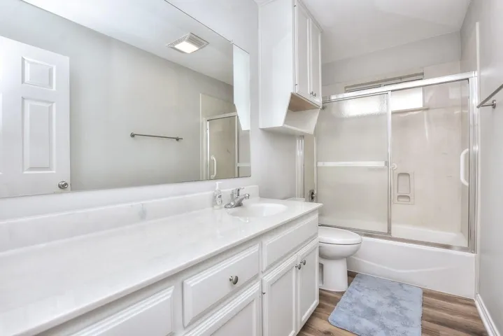 Bathroom shower with glass door