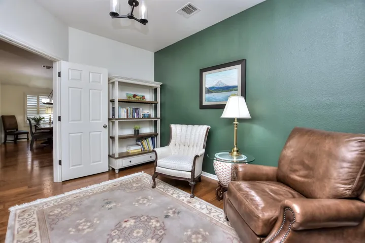 This room has accent walls painted in a relaxing paint color....