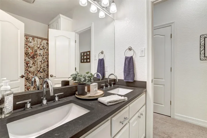 Upstairs full bath with double vanity
