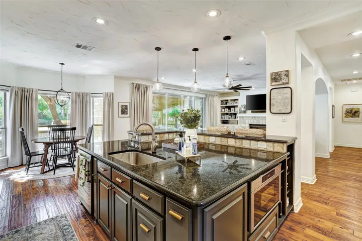Oversized kitchen island and bar