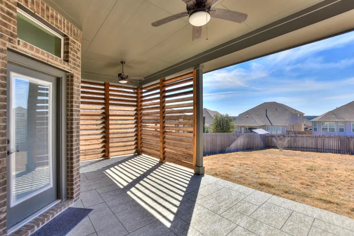 Fenced backyard