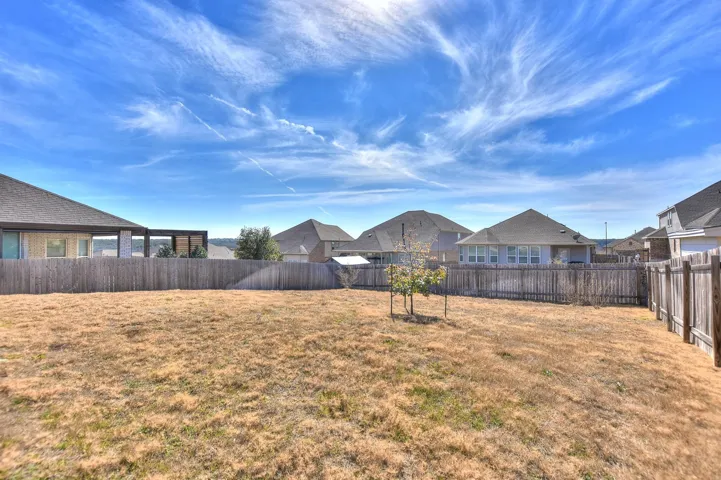 Fenced backyard
