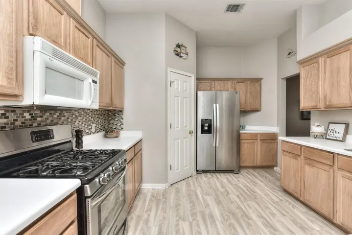 Lots of space to allow for several people to work in the kitchen for meal preparation!