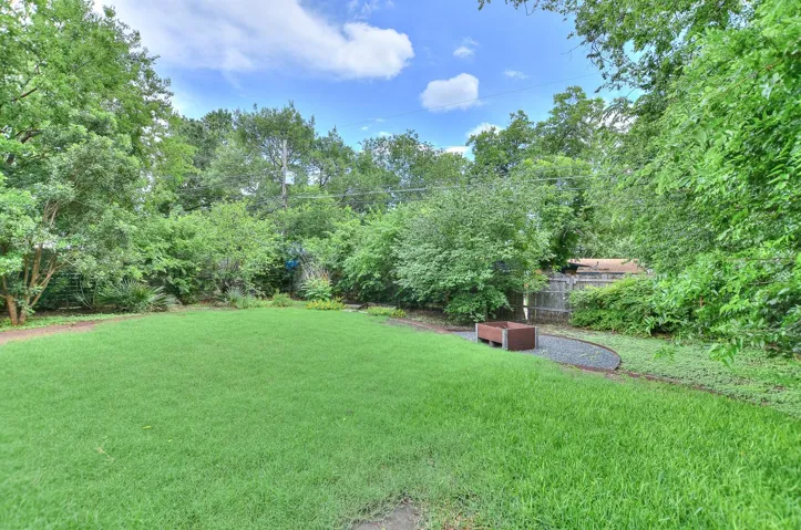 Look at the privacy the current landscaping offers! Plus a great entertaining space around the custom fire pit!