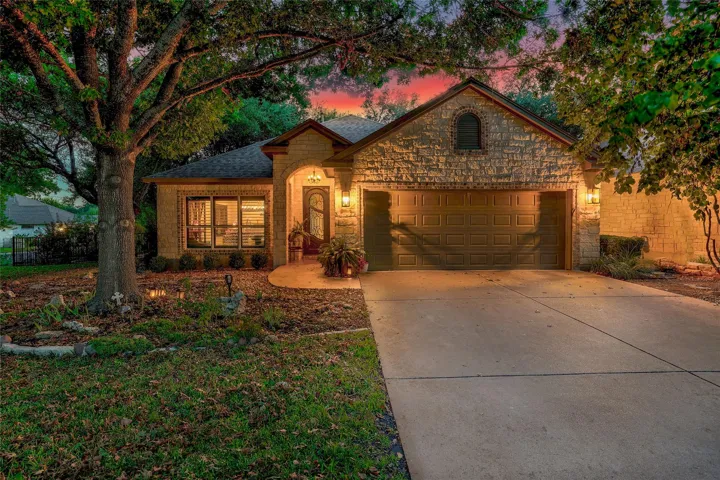 Twilight photo of this home at night...