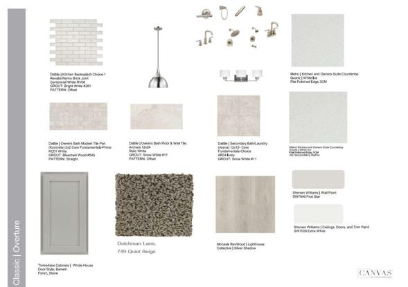Design Selections.  Home is under construction and selections are subject to change.