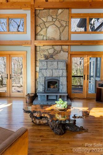 Hand Hewn and Finished Tulikivi Soapstone Fireplace.