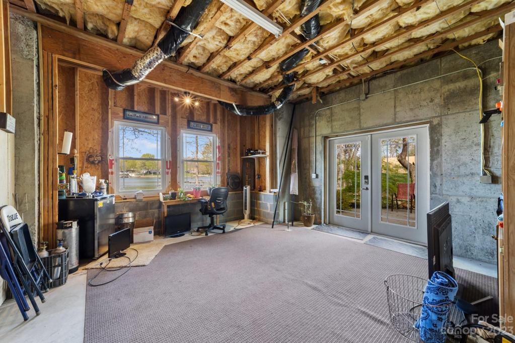Unfinished basement with view