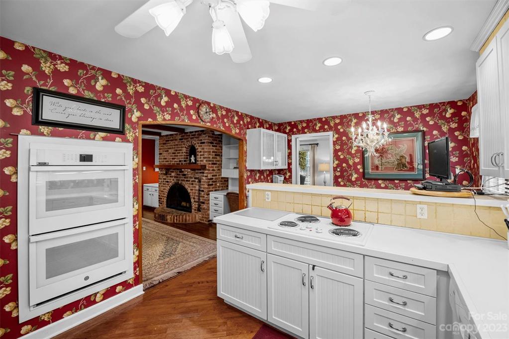 Kitchen with wall oven