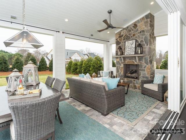 Warm up on chilly evenings with the fireplace