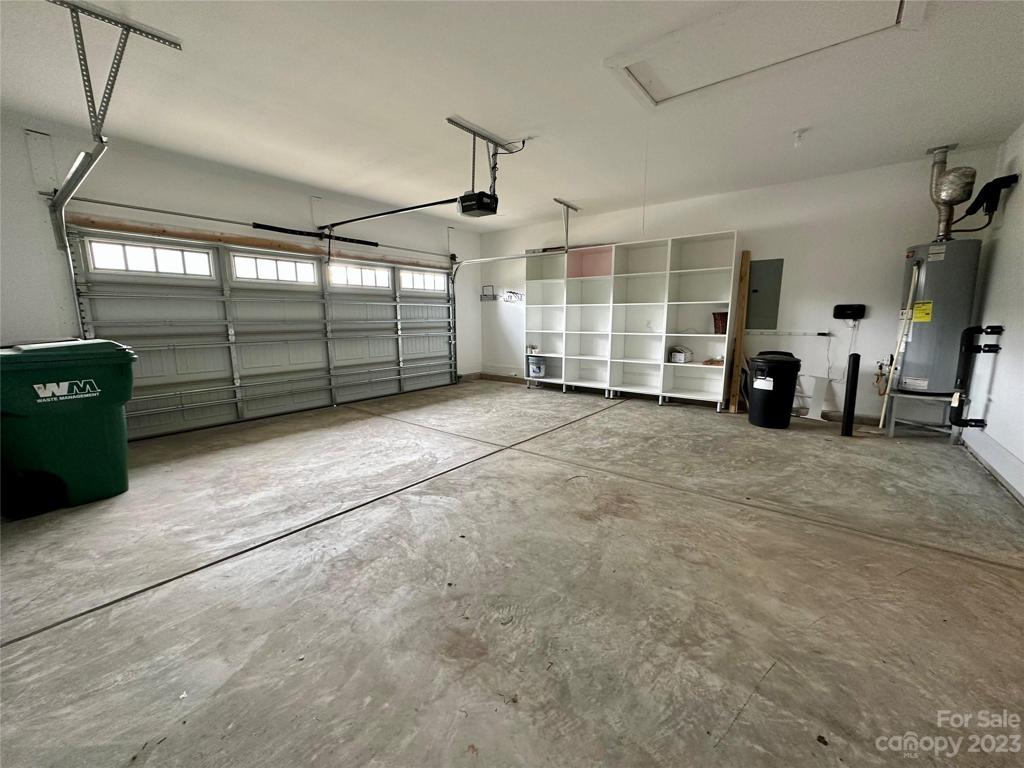 Oversized 2 car garage with built in storage.