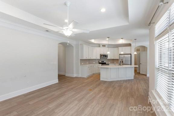 Trey Ceilings in Living Room, kitchen and dining room.