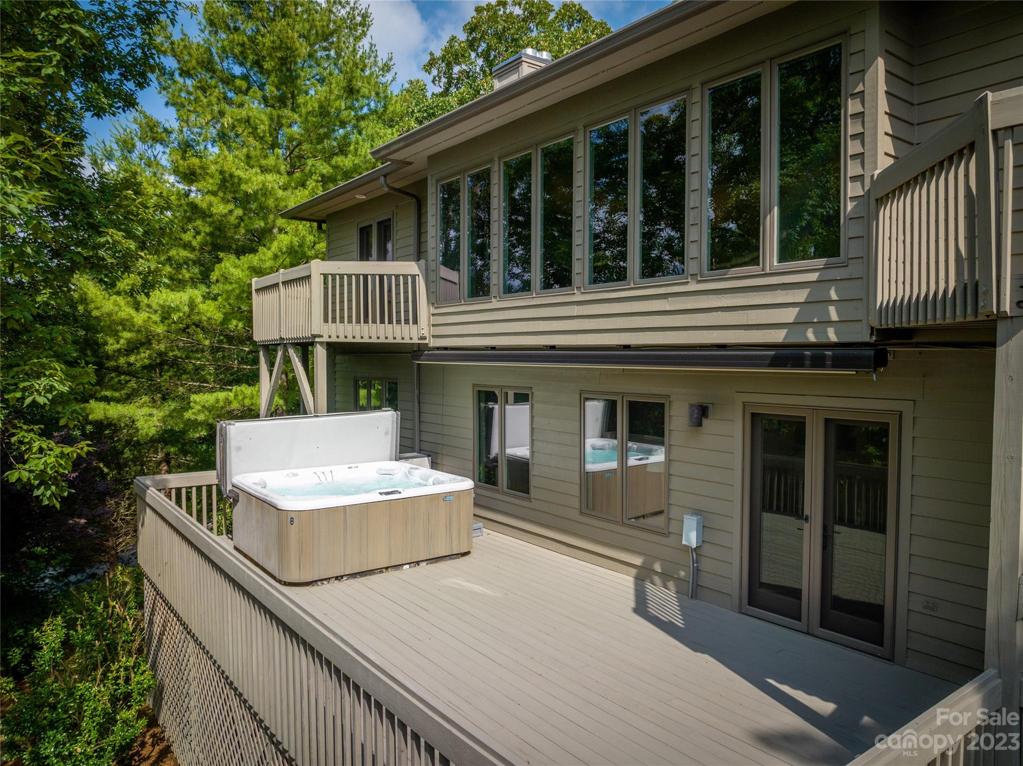 Hot tub on lower deck