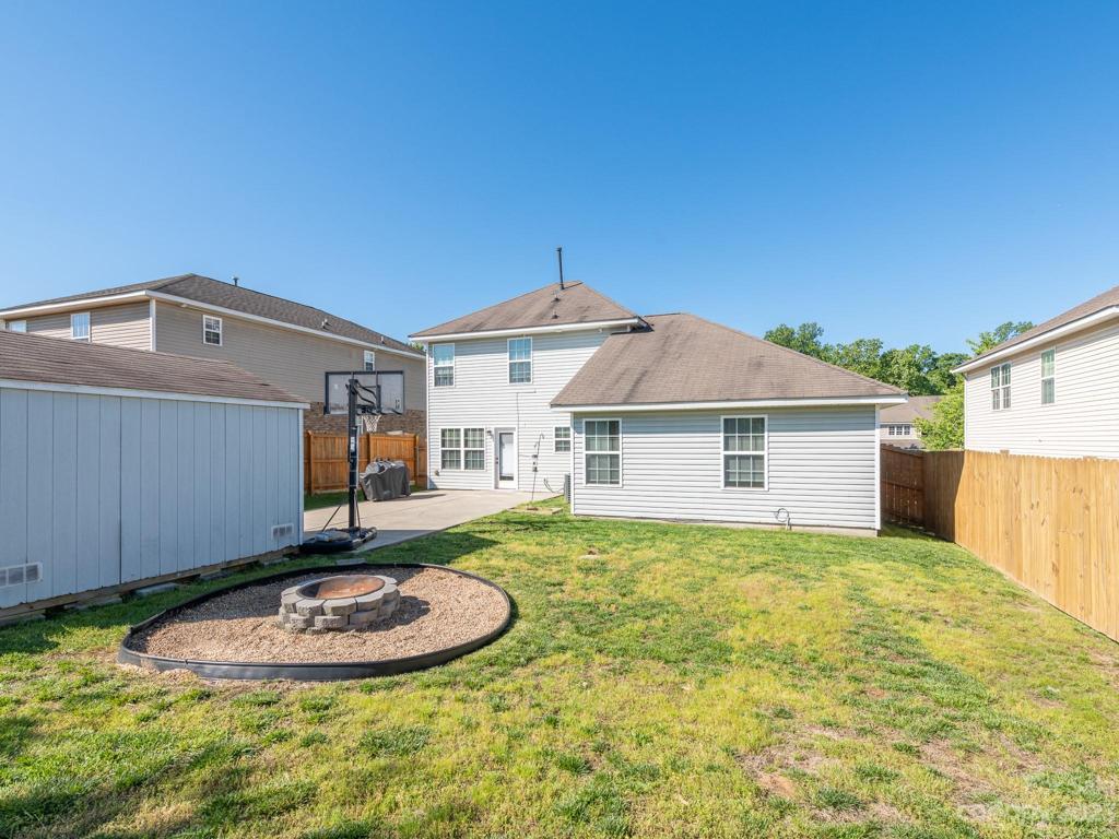 Backyard and firepit