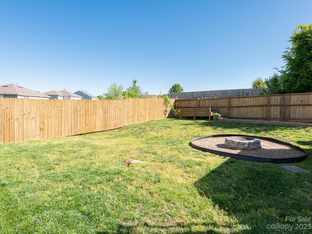 Backyard and firepit