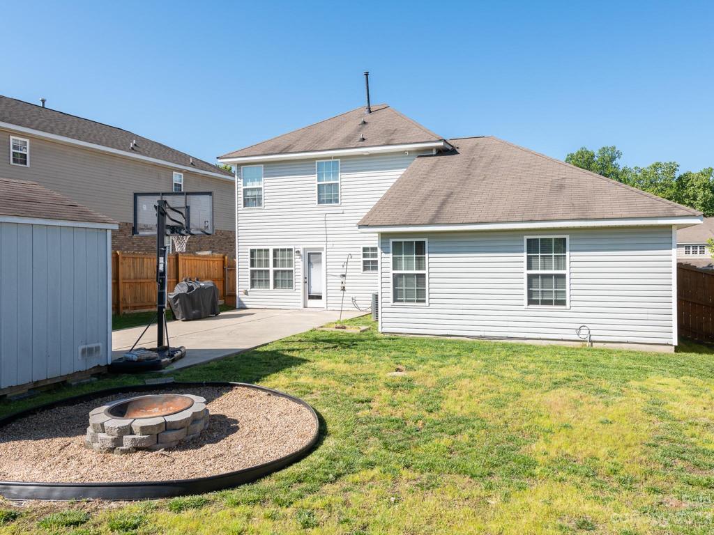 Backyard and firepit