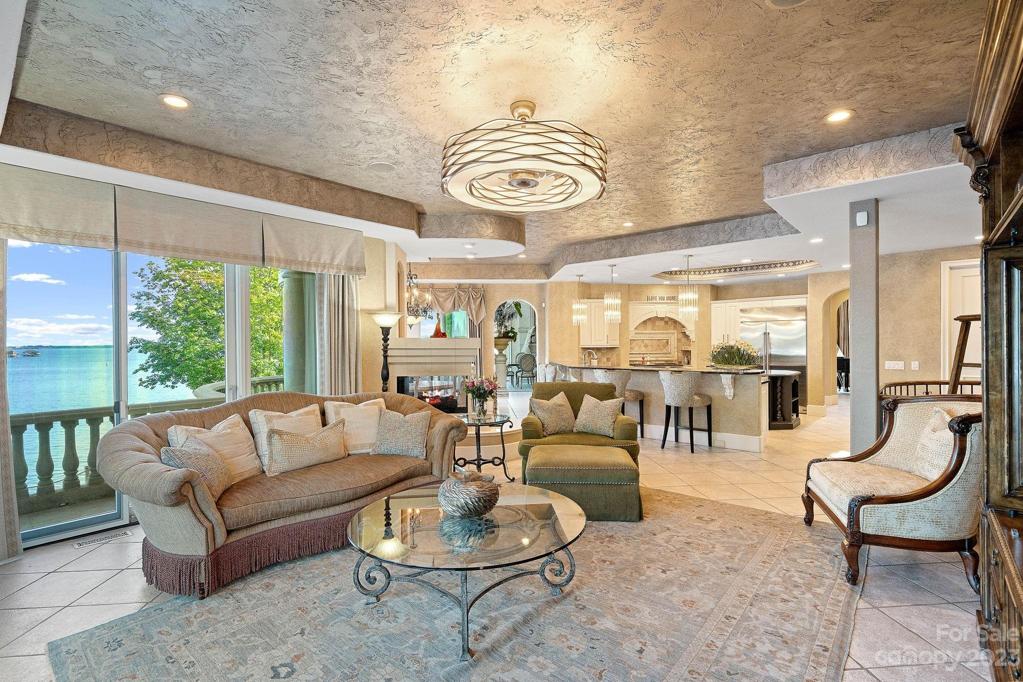 Open floorplan with deep water views