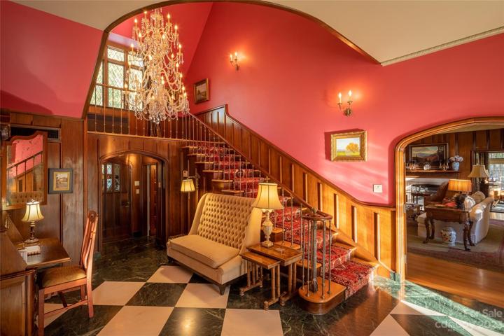 The original Italian marble floors in the foyer are impeccable
