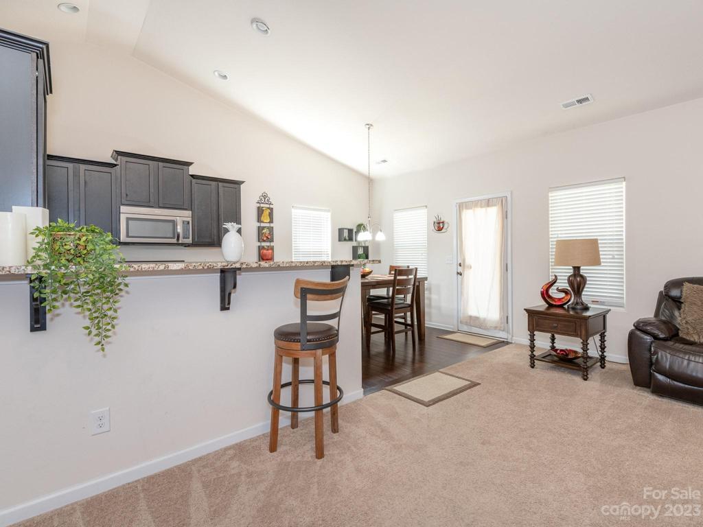 Open Living, Dining and Kitchen