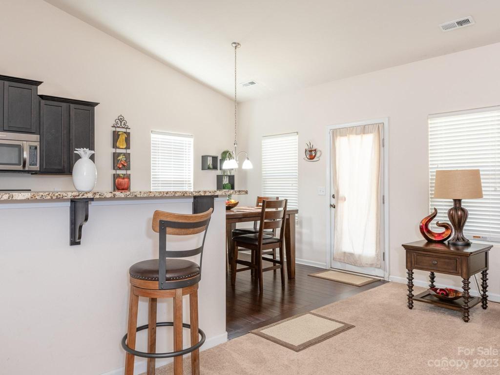 Open living, dining and kitchen