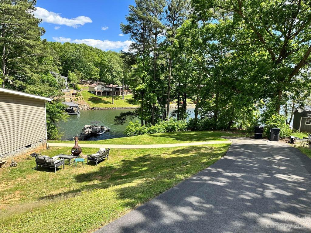 Asphalt driveway, pretty view!