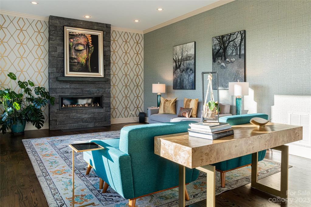 A full refacing and new insert of the living room fireplace...