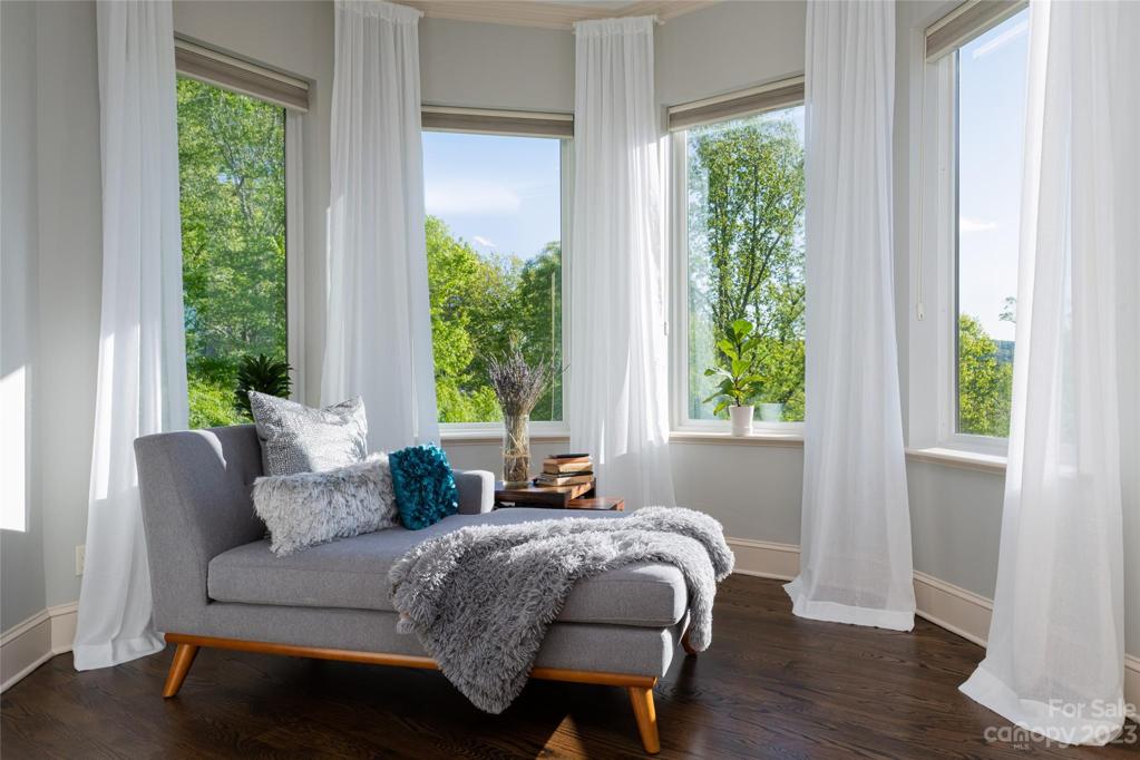 A cozy nook in the primary suite...