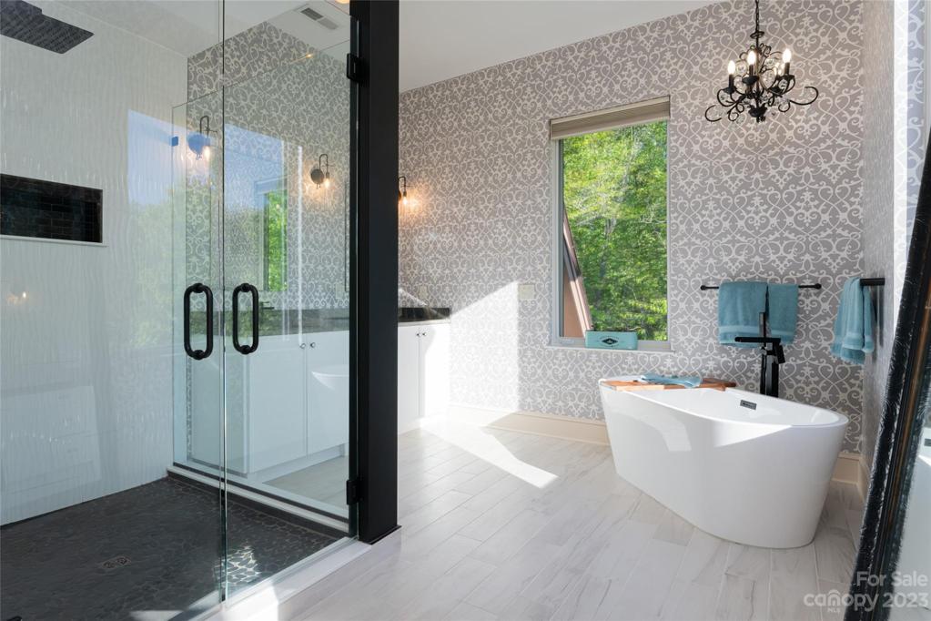 The primary bathroom...