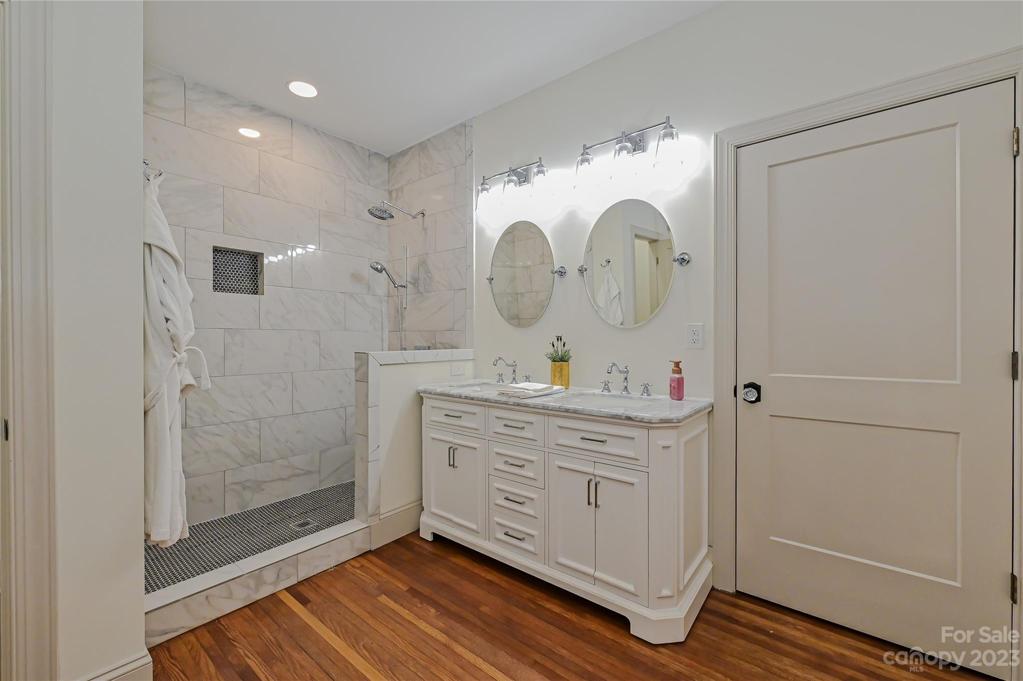 Laundry closet for your stackables is right next to your primary closet for easy washing & hanging