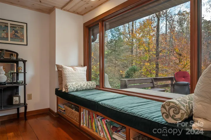 Window seat in the family room. Perfect for quiet reading time.