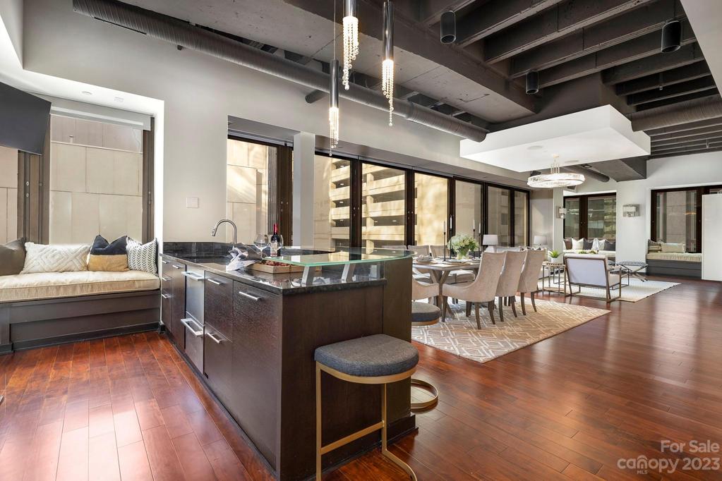 Bar into dining area