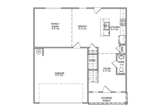 The Grayson - first floor plan with options