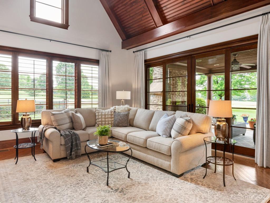 This room overlooks the pond and has maybe the best views in the house.