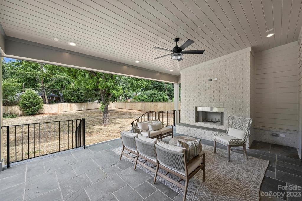 Expansive 310 sq ft covered walkout patio.