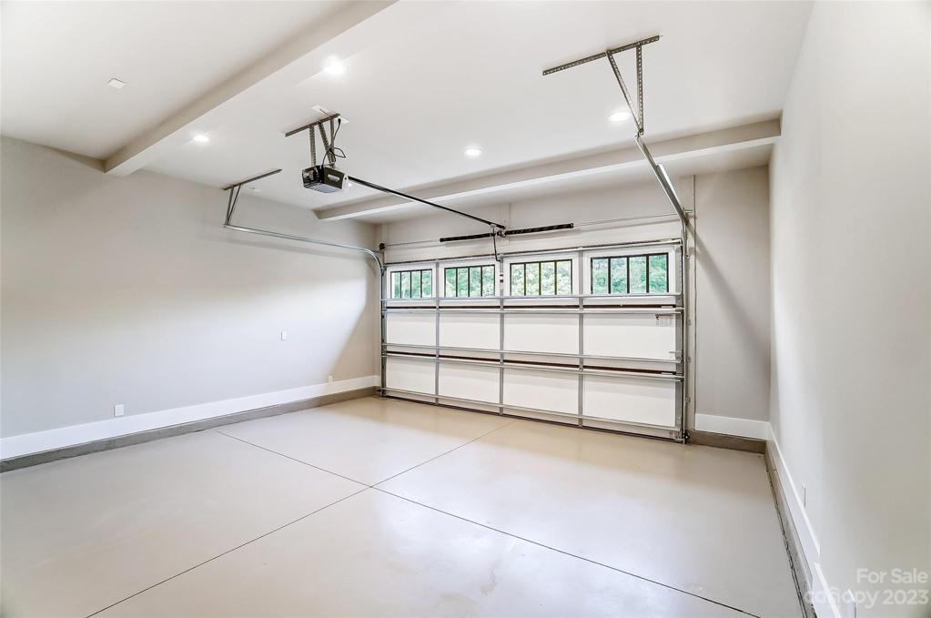 Garage with coated flooring