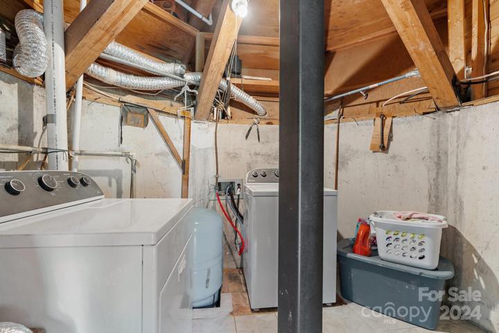 Laundry room with storage and electric panel and part of the well