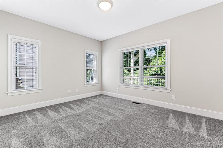 Second bedroom on the lower level with walk-in closet and bathroom across the hall